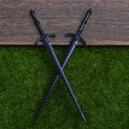 2Pcs Retro Viking Hair Sticks – Black Gothic Metal Sword Hair Pins For Women, Perfect For Renaissance Festivals, Halloween, Thick Hair & Updos (Rlal)
