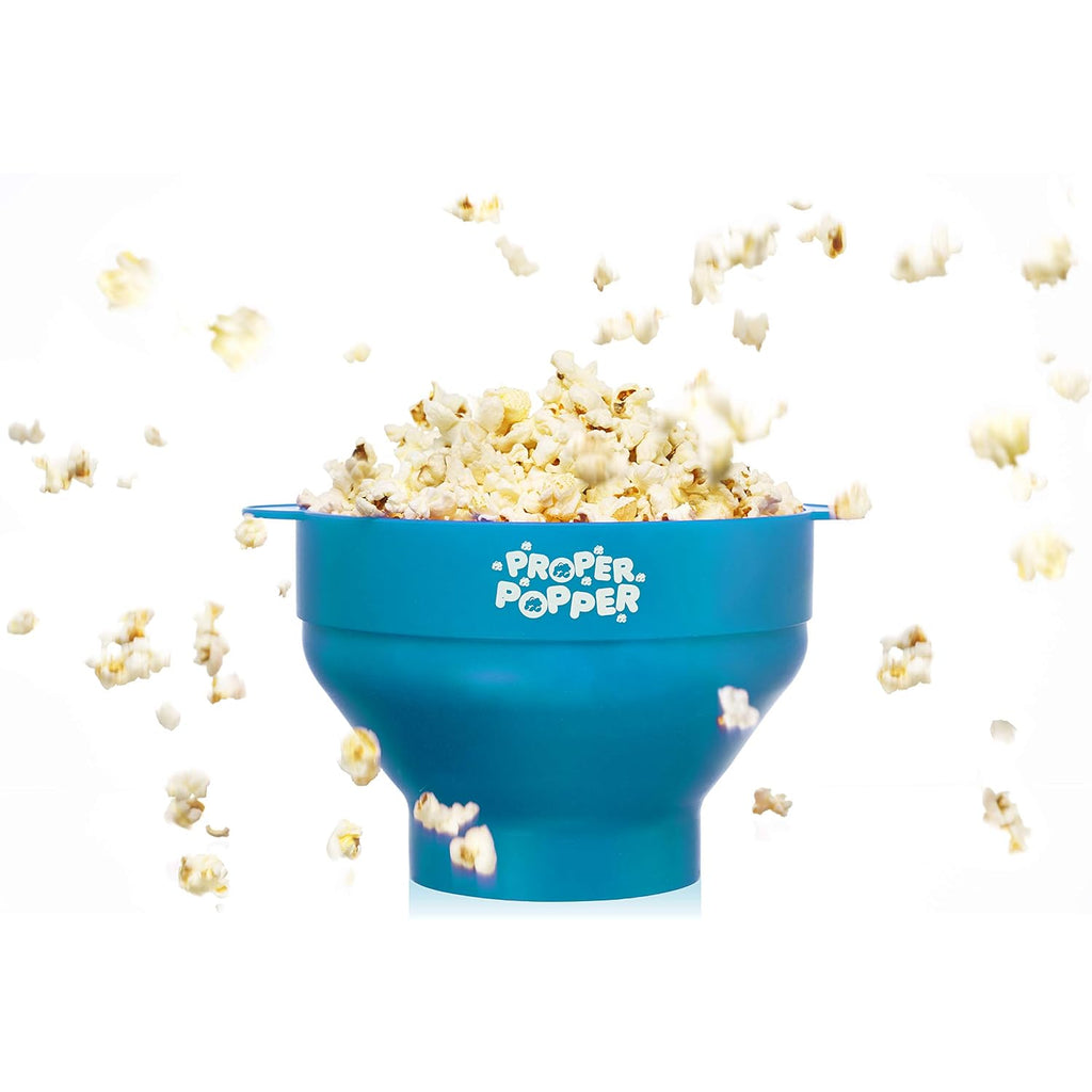 The Original Proper Popper Microwave Popcorn Popper, Silicone Popcorn Maker, Collapsible Bowl Bpa Free & Dishwasher Safe - (Turquoise)
