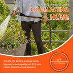 10Ft Flexible Garden Hose, No-Kink Rubber Water Hose, W.P. 200 Psi | Freeze & Wear Resistant Hose With 3/4" Ght Male/Female Fittings, 600 Psi Burst Strength For Outdoor Watering