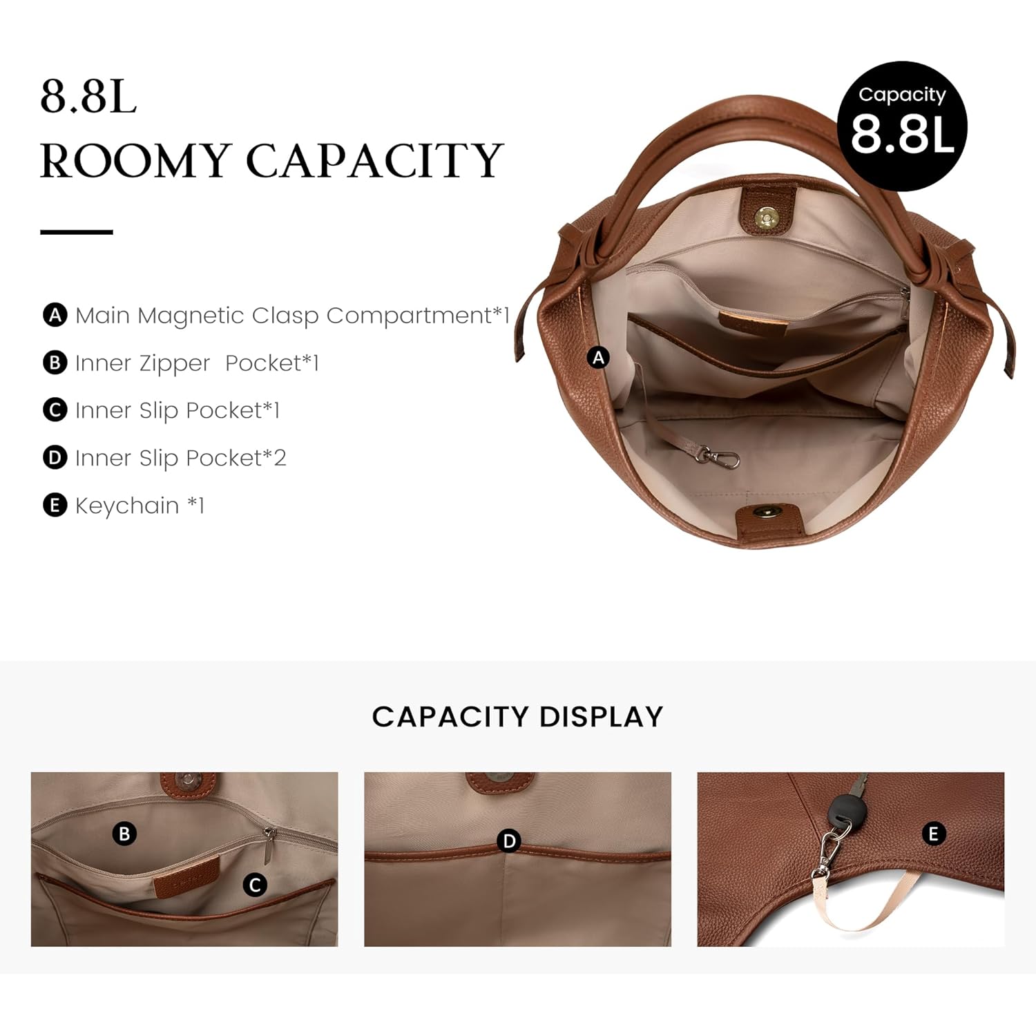 befen Genuine Leather Slouchy Hobo Purses for Women, Top Grain Real Leather Tote Handbags Shoulder Satchel with Tassel Ribbon