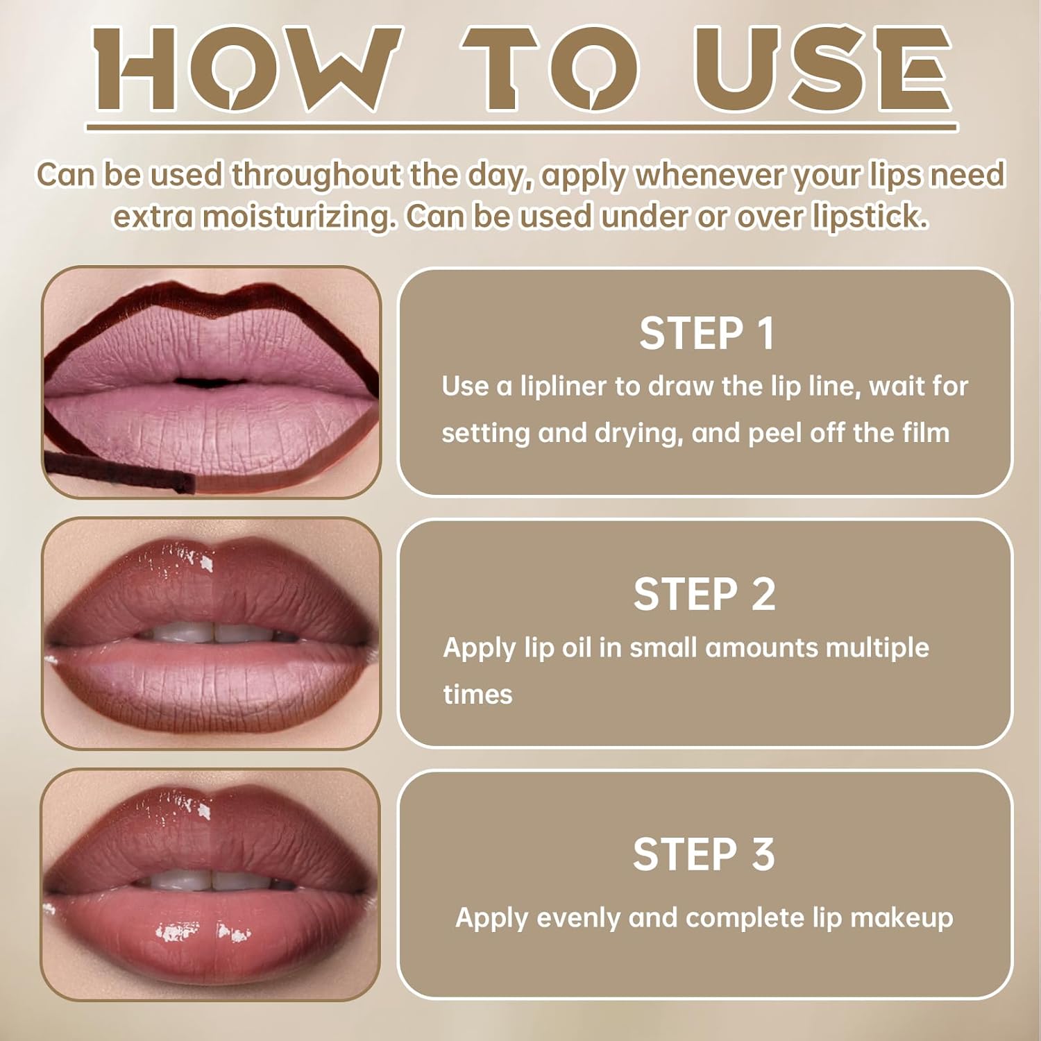 HOSAILY Peel Off Lip Liner Stain Tattoo, Long Lasting Waterproof Lip Stain Peel off, Tattoo Nude Lip Liner and Lip Gloss Combo, Non-Stick Cup Nourishing Lip Gloss Set Lipstick Makeup