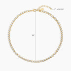 Electric Picks Bezel Tennis Necklace for Women, 14k Gold Plated Bezel-Set Stone Chain Necklace, Dainty Sparkle Layering Jewelry, Elegant Statement Necklace Gift