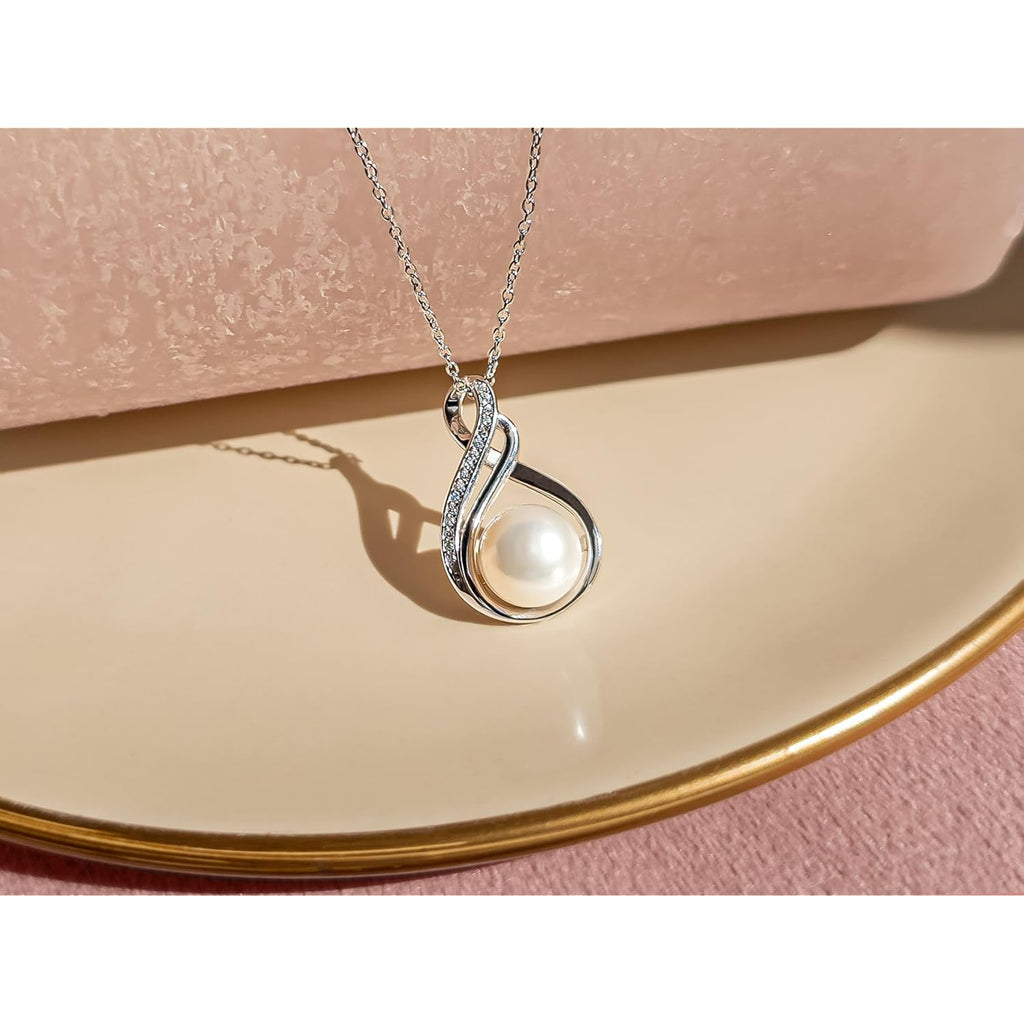 Gifts For Wife Wedding Anniversary - Mothers day gifts - AAA+ Real Pearl Necklaces For Women (18k Gold Plating 925 Sterling Silver) Mothers day necklace ideas Birthday Freshwater Pearl Necklace