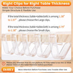24 Pieces Clear Tablecloth Clips, Durable Plastic Table Cover Holders, Windproof Transparent Clamps for Securing Tablecloths Indoor Outdoor Party, Wedding, Christmas Event, Picnic, Camping (24, Large)