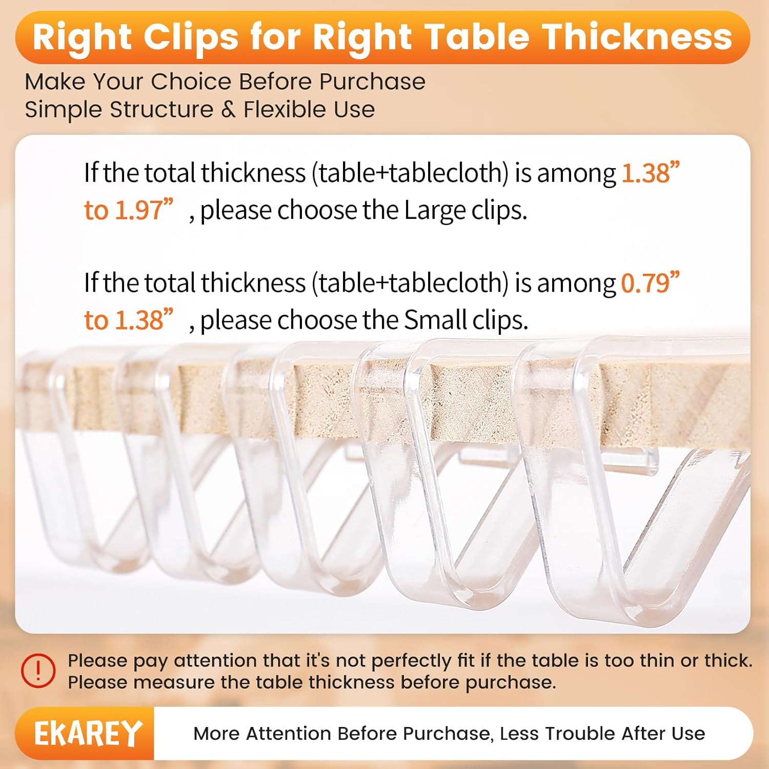 24 Pieces Clear Tablecloth Clips, Durable Plastic Table Cover Holders, Windproof Transparent Clamps for Securing Tablecloths Indoor Outdoor Party, Wedding, Christmas Event, Picnic, Camping (24, Large)