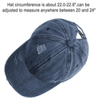Womens Criss Cross Ponytail Baseball Cap Distressed Ponytail Hat High Messy Bun Trucker Ponycap for Outdoor Sports Navy Blue