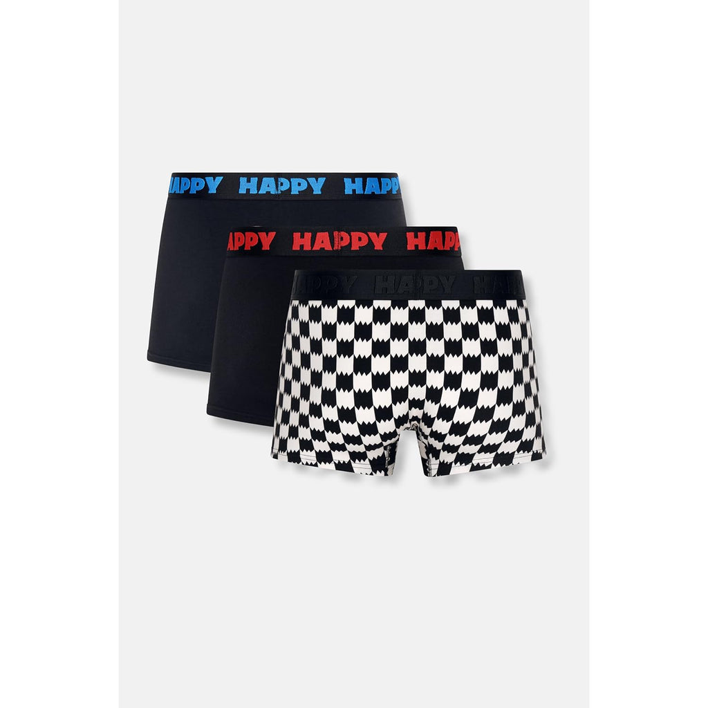 Happy Socks Men'S 3-Pack Black Mix Short Boxers