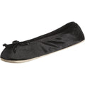 Isotoner Women'S Satin Ballerina Slippers With Classic Ribbon Bow And Suede Sole