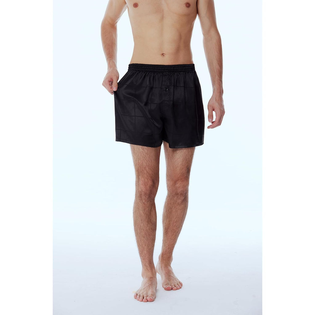 Men'S Satin Boxers Pack Silky Boxer Shorts For Men, Silk Feeling Men'S Underwear With Button Fly Pajamas Sleep Shorts