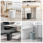 YGJT Small Trash Can, 3 Pack 1.8 Gallons Bathroom Trash Can, Slim Waste Basket, Round Garbage Can, Plastic Trash Bin for Kitchen, Dorm, Bedroom, Office, Living Room, Study, Compact Spaces(Black)