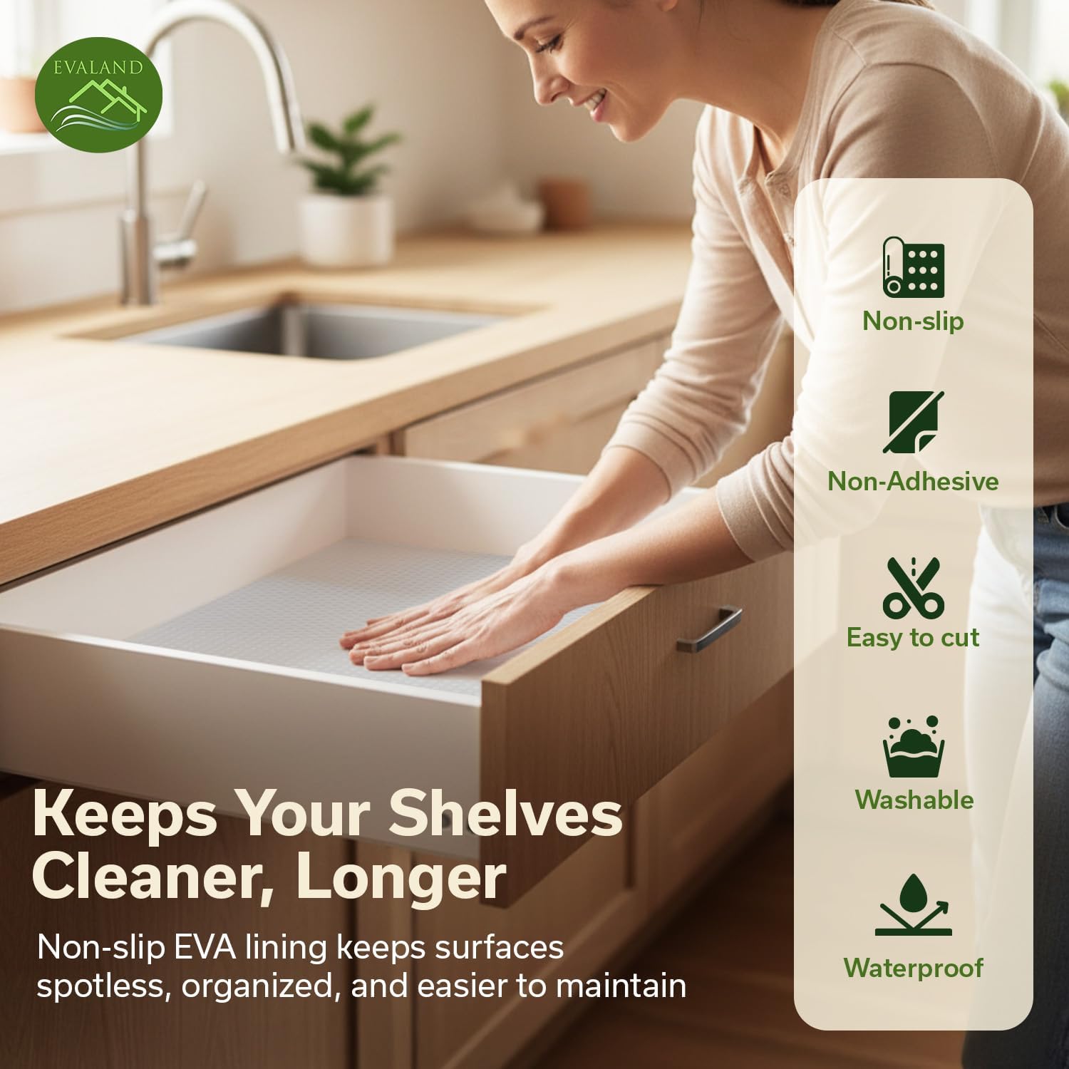 Shelf Liners For Kitchen Cabinets Non-Adhesive 17.7" X 33 Ft Clear Drawer Liner Non Slip, Washable Cabinet Liner, Waterproof Shelf Liners For Cabinets, Refrigerator Bathroom Pantry - Thickened