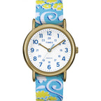 Timex Women's 'Weekender Preppy Floral' Quartz Brass and Nylon Casual Watch, Color:Blue (Model: TW2P901009J)