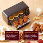 Elite Gourmet ETO236 Personal Compact 2 Slice Countertop Toaster Oven with 15 Minute Timer & Adjustable Temperature, Bake, Broil, & Toast, Black