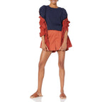 Women's Regular-Fit Twist Puff Sleeve Crewneck T-Shirt