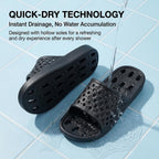 Clootess Shower Shoes Slide For Men And Women Holes Bath Slipper Bathroom Sandal Pool Gym College Dorm Non-Slip