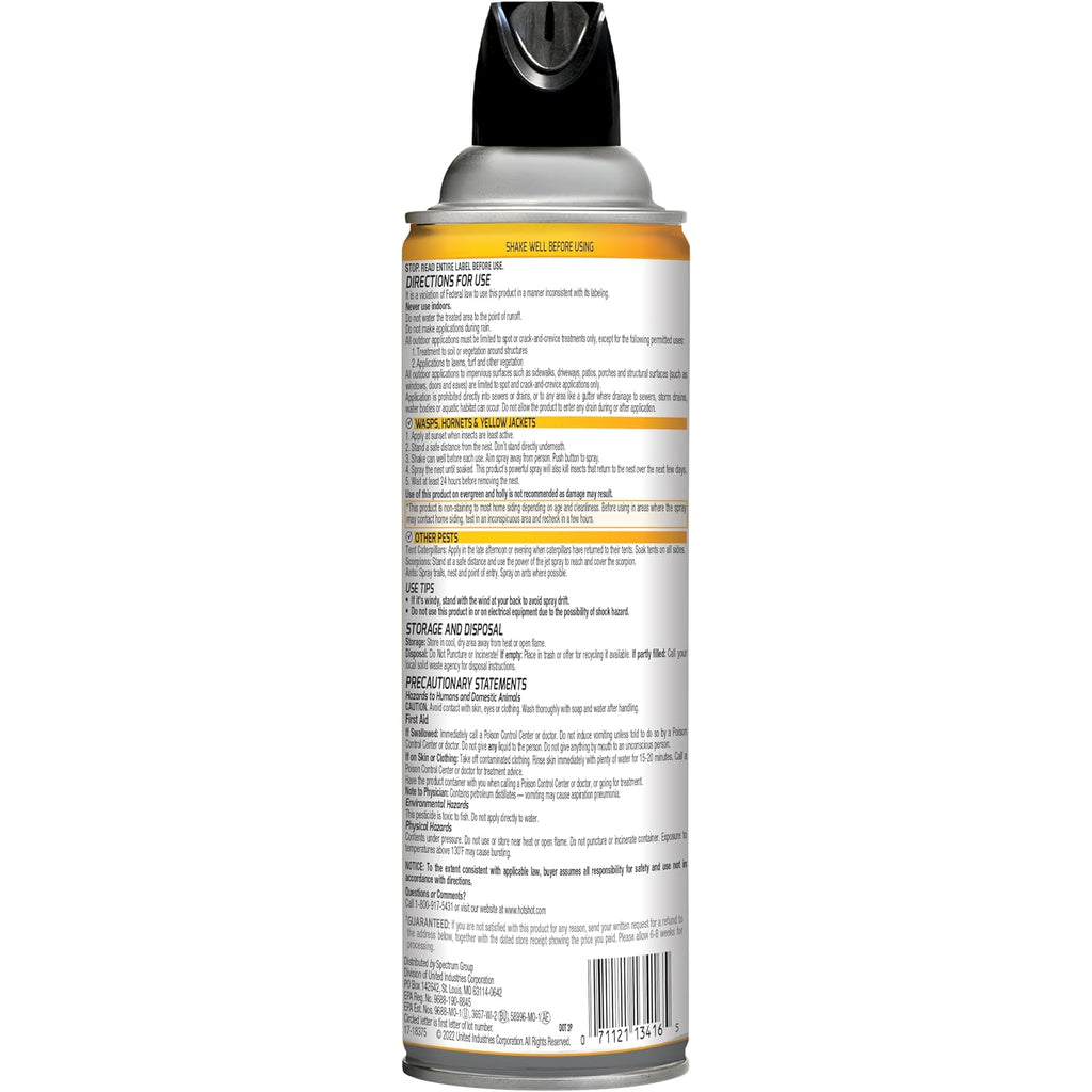 Hot Shot Wasp And Hornet Killer 17.5 Ounces, Bonus Size, Up To 27-Foot Jet Spray, 12 Pack, Black