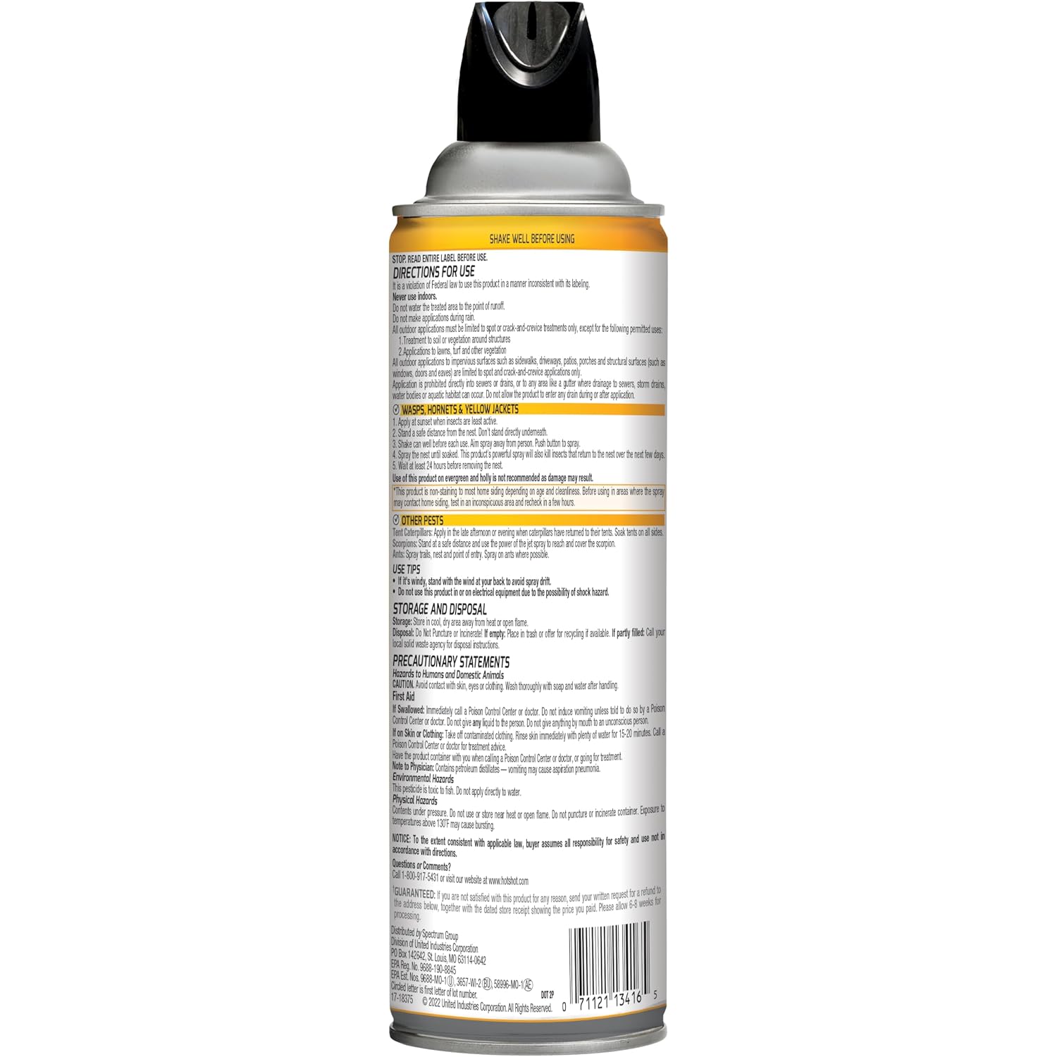 Hot Shot Wasp And Hornet Killer 17.5 Ounces, Bonus Size, Up To 27-Foot Jet Spray, 12 Pack, Black