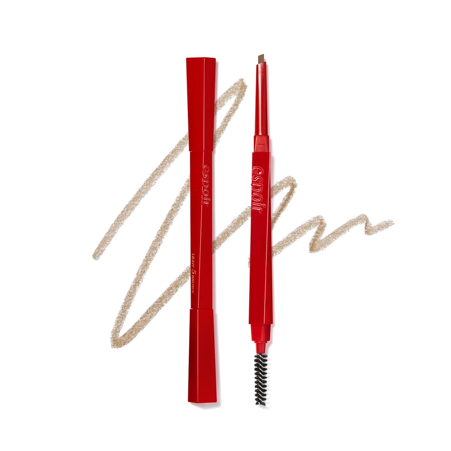 Espoir The Brow Balance Pencil #5 Light Brown | Eye Brow Pencil Quick And Easy To Draw Without Clumping With Slim Triangle Shape| A Detailed And Rich Eyebrow Texture | Korean Eyebrow Makeup