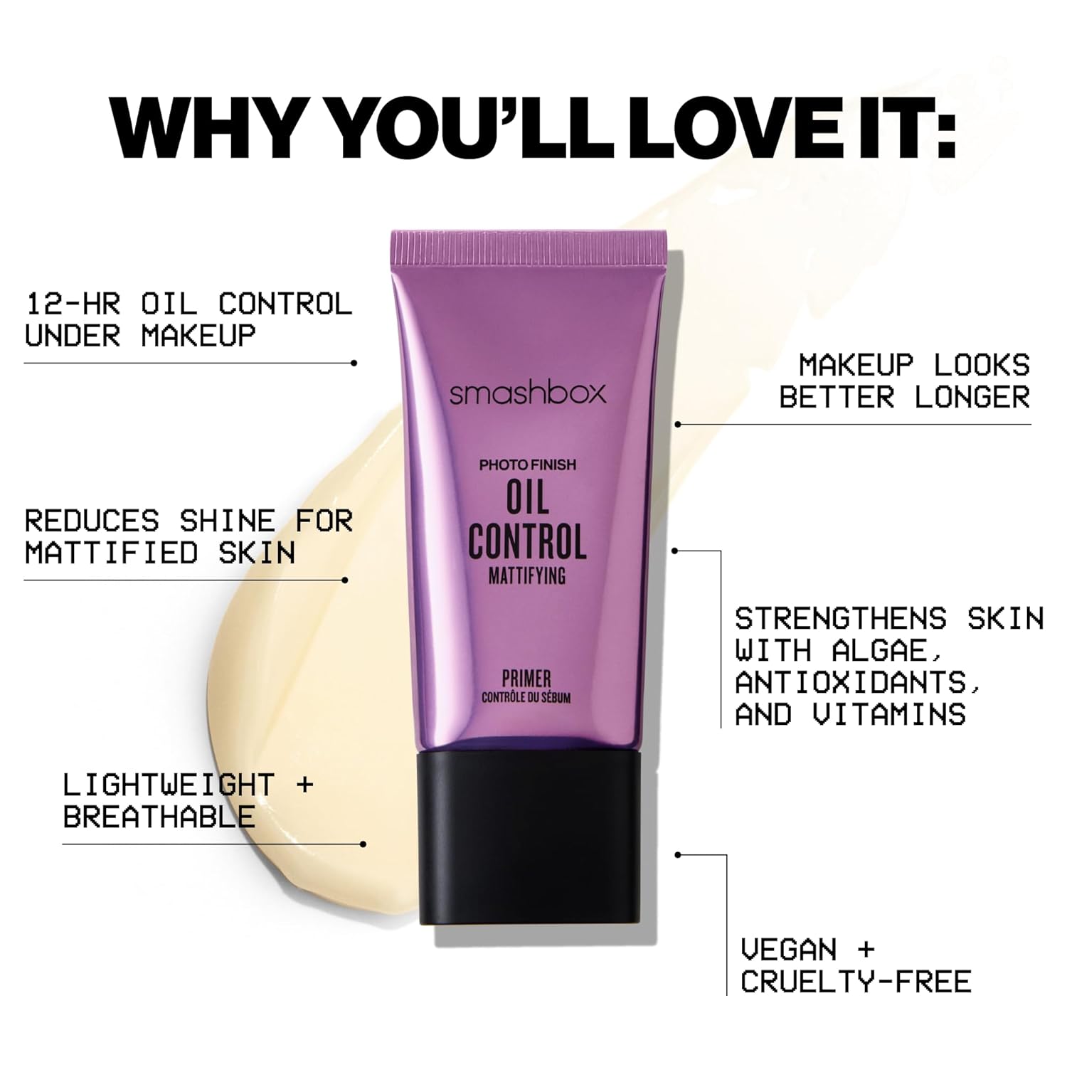 Smashbox Photo Finish Oil Control Primer | Mattifying Oil-Control Makeup Primer for 12 Hours with Salicylic Acid, Witch Hazel and Zinc to Strengthen + Hydrate Skin