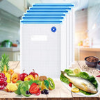 Reusable Bpa Free Vacuum Sealer Bags (8.5 * 8.5In), 31 Pcs (24 Pcs Vacuum Zipper Bag & 2 Seal Clips & 5 Air Valves), Plastic, Clear, Double Zipper Seal, Microwaveable, Food Storage, Cooking