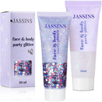2PCS Body Glitter, 100ml Patriotic Pride Face Glitter Gel, 4th of July Outfits for Women Girls Kids, Glitter Makeup Tween Gifts, Festival Rave Accessories, Chunky Sequins Glitter