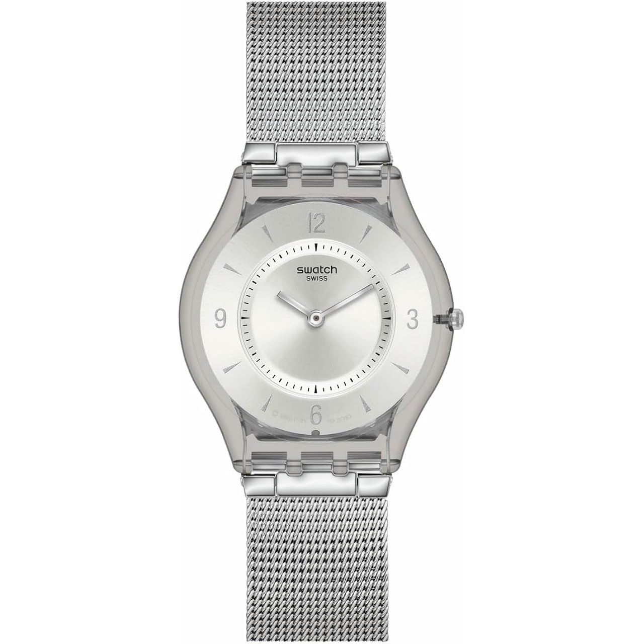 Swatch Skin Classic Biosourced Unisex Watch Casual Plastic Grey Quartz Waterproof Metal Knit