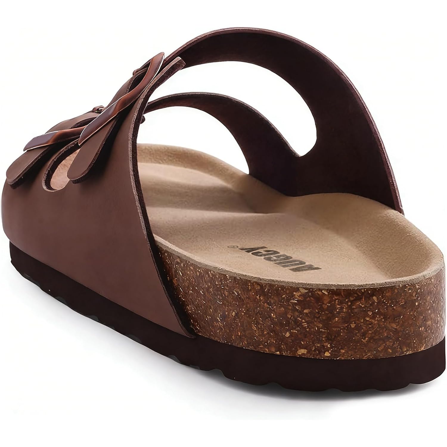 Womens Sandal Cork Footbed Slide, Arch Support Slides For Women With Adjustable Buckle, Comfortable Summer Beach Outdoor Sandals