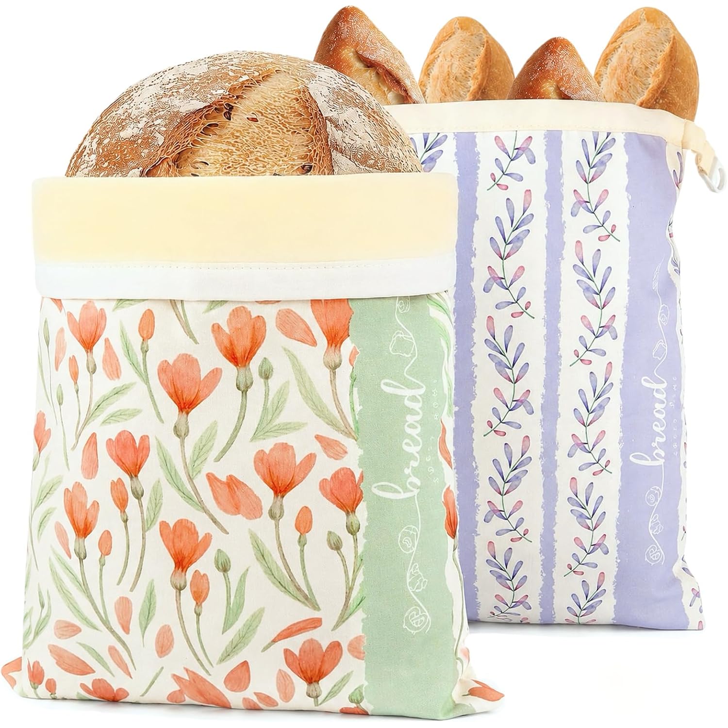 Beeswax Sourdough Bread Bags For Homemade Bread, 2 Packs Xl Reusable Organic Beeswax Linen Cotton Sourdough Bag, Keep Loaves Fresh Longer, Homesteading Essentials