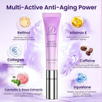 Caffeine & Retinol Under Eye Serum – Dermatologist-Tested, Fast Absorbing, Correction For Puffy Eye Bags Fine Lines Dark Circles Wrinkles While Providing Moisturizing Care