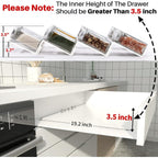 Miukaa Clear Acrylic Spice Drawer Organizer, 4 Tier- 2 Set Expandable From 13" To 26" Drawer Seasoning Organizer, Kitchen Spice Rack Tray For Drawer/Countertop (Jars Not Included)