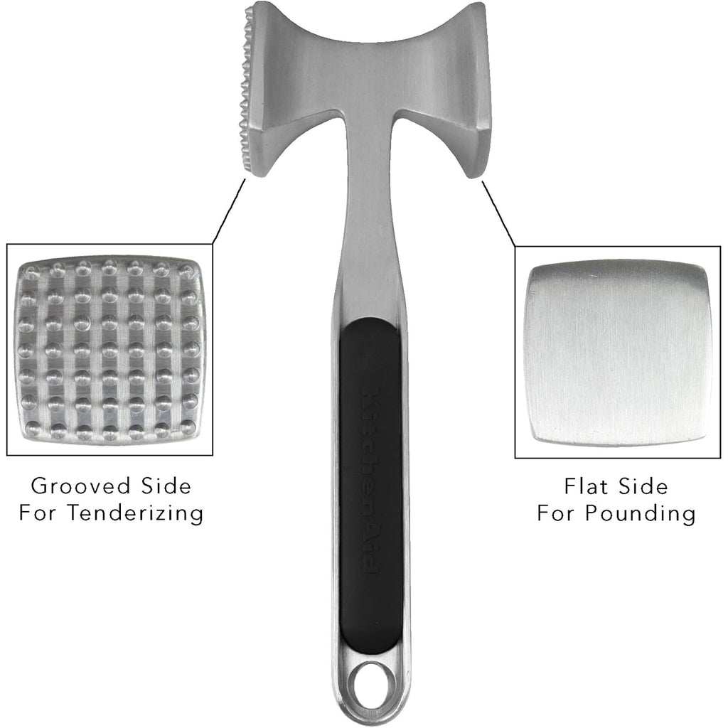 Kitchenaid Gourmet Multi Sided Meat Tenderizer For Pounding Meats, Nuts, Shellfish, Ect, Hang Hole For Easy Storage, Hand Wash, One Size, Black