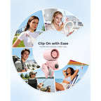Hotsales Clip-On Portable Fan For Strollers, Handheld Turbo Fan For Travel | Small But Mighty Mini Fan, Detachable 360° Rotating Clip, Led Display, Rechargeable, Summer Outings, Gifts For Women And Men