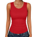 Zeagoo Womens Tank Tops 2026 Scoop Neck Ribbed Sleeveless Top Casual Basic Slim Fitted Knit Cami Tee Shirts