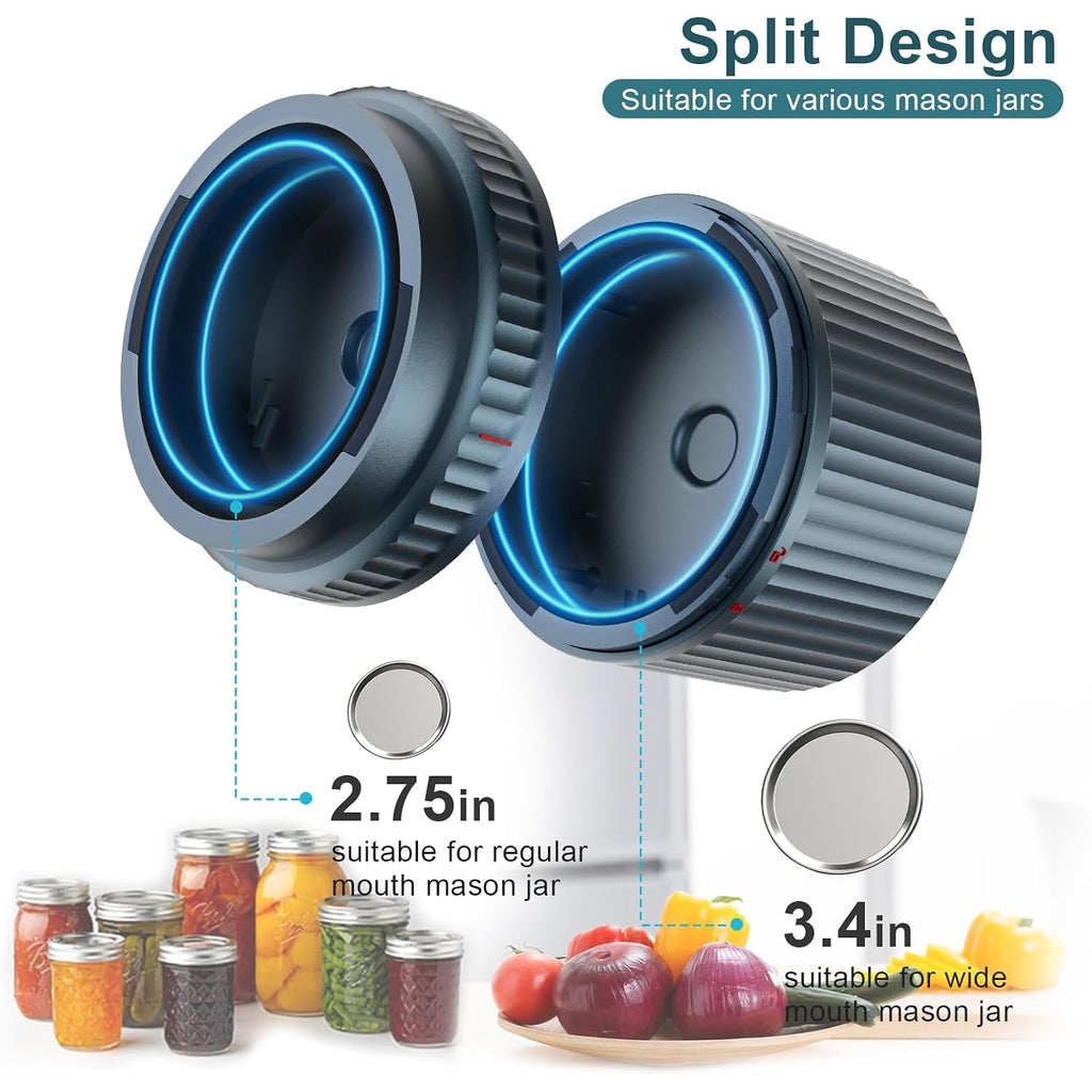 M12 Auto Stop Electric Mason Jar Vacuum Sealer - 2026 Upgrade Smart Jar Vacuum Sealer For Mason Jars With Wide And Regular 2500Mah Battery Portable Mason Jar Sealer Machine Kit