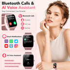 Smart Watch For Women, Answer/Make Call/Ai Voice,1.85" Hd Smartwatch For Iphone/Samsung/Android, 120+ Sport Modes Fitness Tracker With Heart Rate/Sleep Monitor,Ip68 Waterproof (2 Bands)