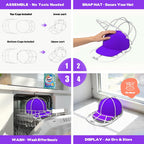 Hat Washer Cage For Washing Machine – Baseball Cap Cleaner Rack For Washer & Dishwasher, Structured Cap Shaper & Protector For Hats – 1 Pack (Assembly Required)