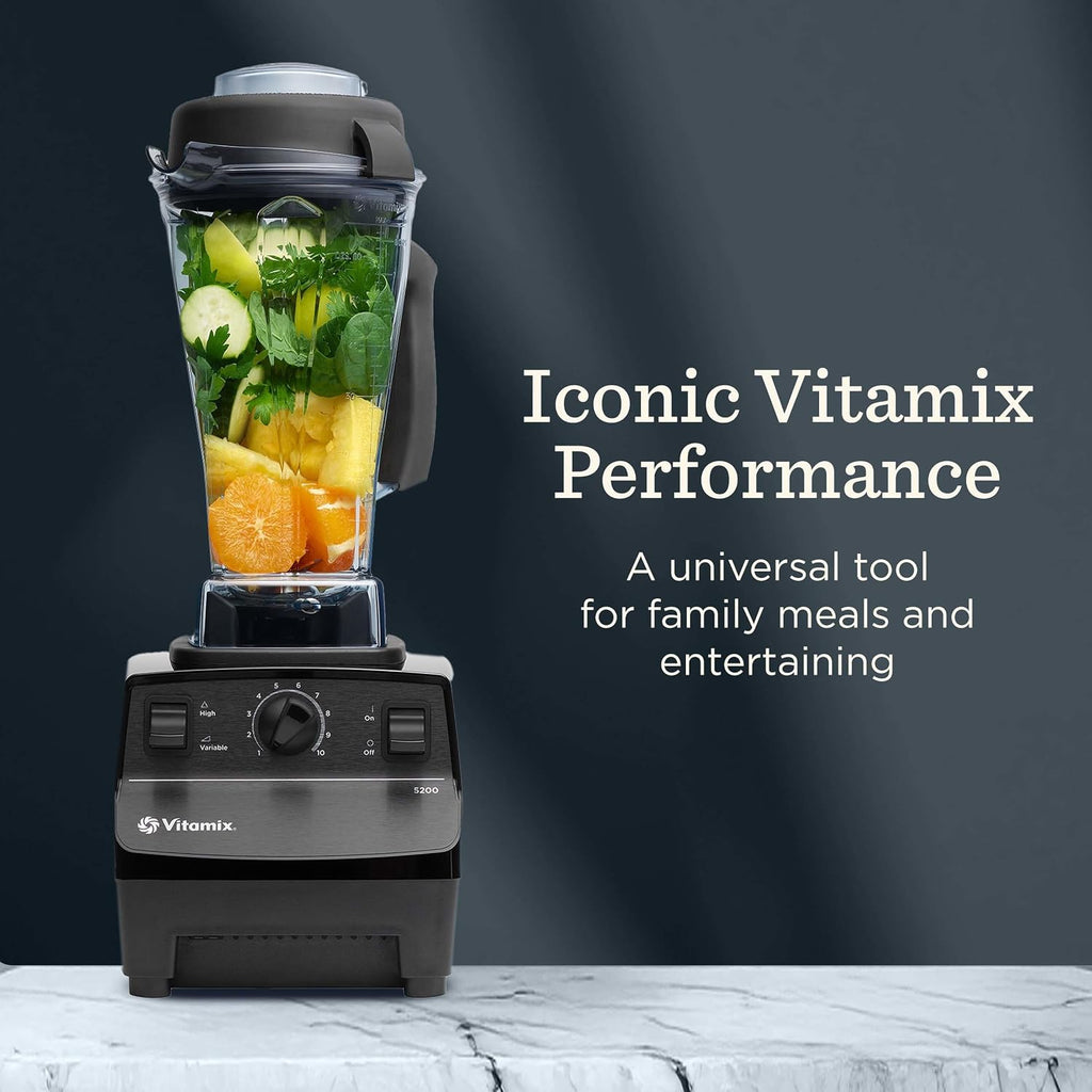 Vitamix 5200 Blender, Professional-Grade Blender For Smoothies, Soups, Ice Cream And More, Stainless-Steel Blades, Self-Cleaning Kitchen Appliance, 64 Oz Container, Black