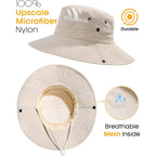 FURTALK Sun Hats for Women Ponytail UPF 80+ Beach Summer Hat Wide Brim Packable Cowboy Hat