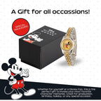 Disney Officially Licensed Mickey Mouse Watch, Stylish & Fun Mickey Mouse Watch For Women, Classic Watches Fans - Women'S Gold Dial Watches With Multicolor Stainless Steel Strap