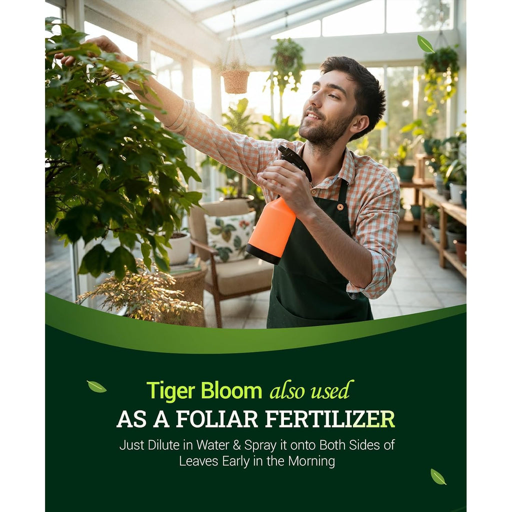 Foxfarm Tiger Bloom Liquid Plant Food - Phosphorus Fertilizer For Buds, Blooms & Flowering - Supports Soil & Hydroponic Systems - High Micronutrient Formula With 2-8-4 Nutrient Ratio - 1 Quart