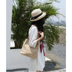 Aphoraeny Straw Beach Bag Buckets Totes Handbag Shoulder Tote Bag Straw Purse Summer Purse Women Summer Handbag