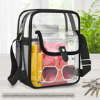 SPODEARS Clear Crossbody Bag for Stadium, Concert, Festival & More - Adjustable Shoulder Strap & Bottle Holder