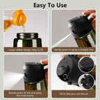 Sweet View Olive Oil Sprayer For Cooking 16Oz/470Ml | Glass Light-Proof Oil Pourer For Kitchen With Stickers For Air Fryer, Cooking, Salad, Bbq With Stickers