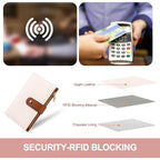 yiijay Women's Wallets RFID Blocking Leather Trifold Clutch Wallet Credit Card Holder Ladies Travel Wallet Purse with Pen Holder
