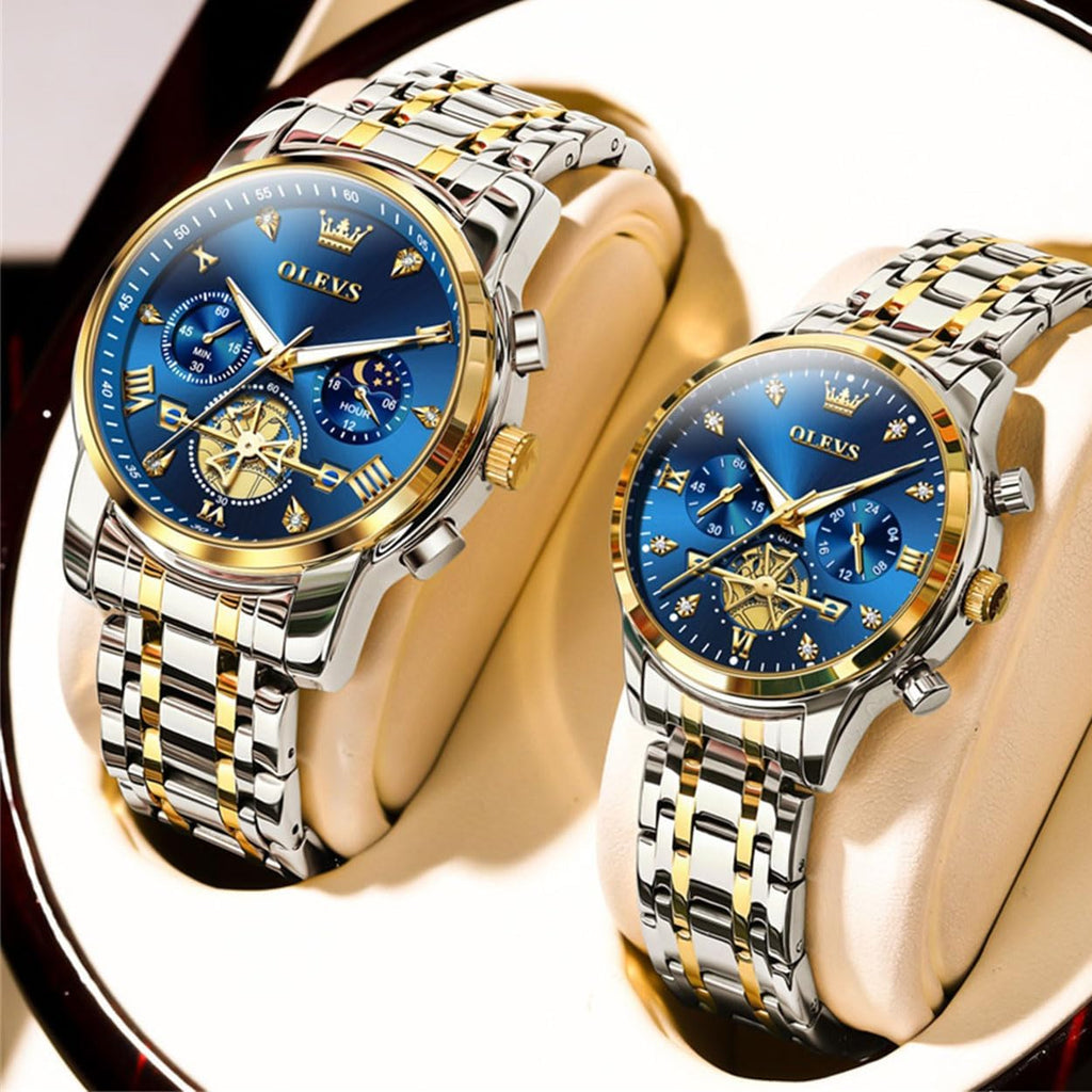 Olevs Couple Watch His And Her Set Matching Watch Mens Womens Diamond Romantic Valentine’S Day
