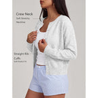 Trendy Queen Cropped Cardigan Sweaters for Women Fall Fashion Clothes 2026 | Lightweight Knit Button-Down, Versatile Layering Piece for Fall, Spring & Office Wear