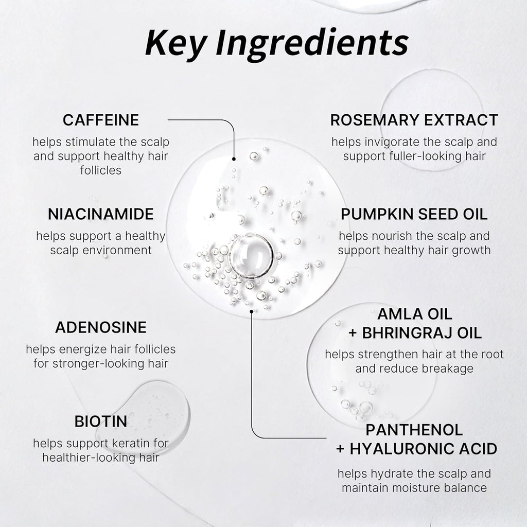 Hair Thickening Serum Helps Reduce Hair Loss, Korean Hair Growth Serum Roll On for Men and Women, Scalp Care Balances Oil, Rosemary, 0.5 Fl Oz (Pack of 1)