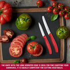 Victorinox Swiss Classic 2-Piece Paring Knife Set, Stainless Steel - Red | Includes 1 Serrated And 1 Straight Edge Blade, Dishwasher Safe With Ergonomic Handles For Precision Peeling And Trimming