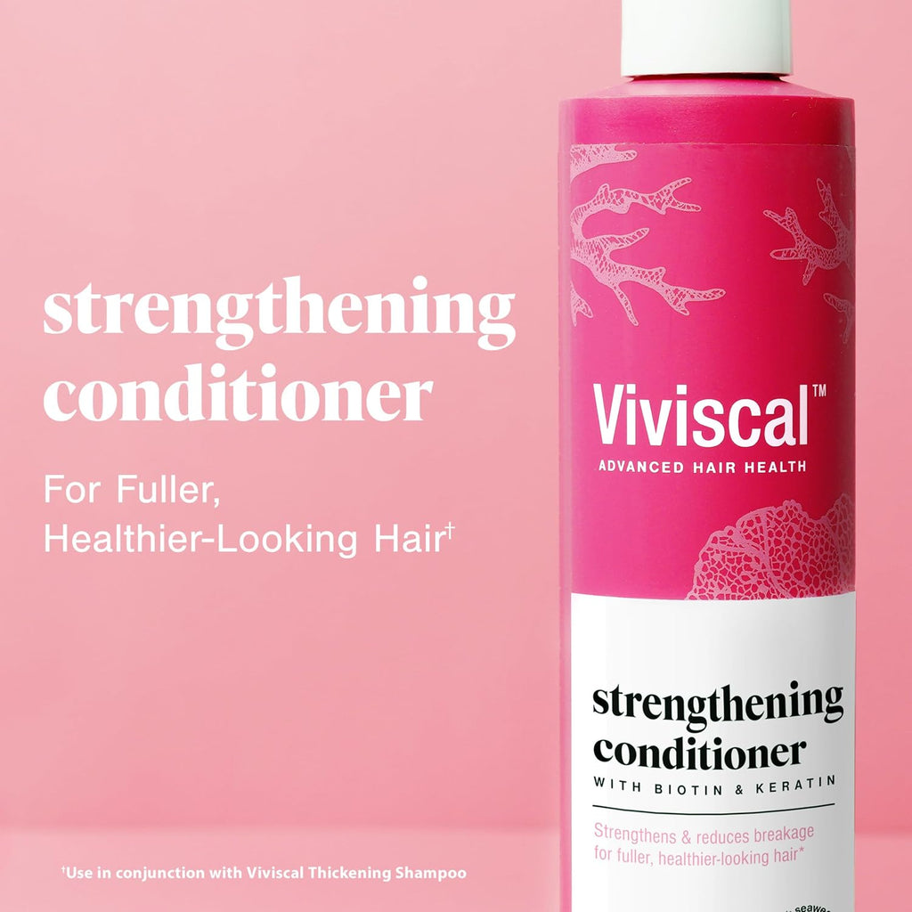 Viviscal Hair Strengthening Conditioner, 8.45 Fl Oz | Strengthens And Reduces Breakage, With Biotin, With Keratin, With Marine Extracts, For Fuller, Healthier Hair