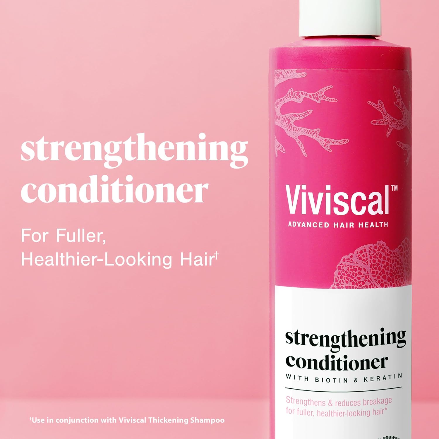 Viviscal Hair Strengthening Conditioner, 8.45 Fl Oz | Strengthens And Reduces Breakage, With Biotin, With Keratin, With Marine Extracts, For Fuller, Healthier Hair
